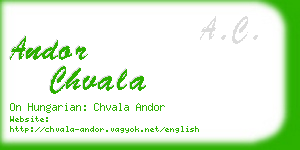 andor chvala business card